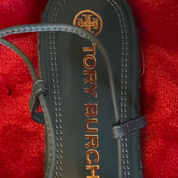 Tory Burch Blue Basketweave Espadrille Sandals-NIB SZ 8 - Picture 6 of 14